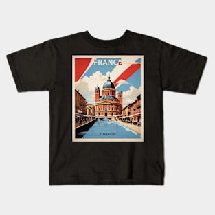 Toulouse France Tourism Vintage Poster Kids T-Shirt